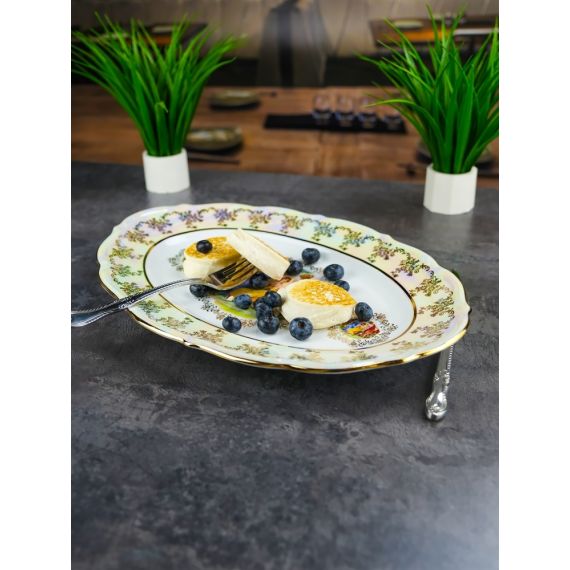 Блюдо овальное Мадонна 38 см, перламутр, серия Мария Тереза, Repast, фото , изображение 2