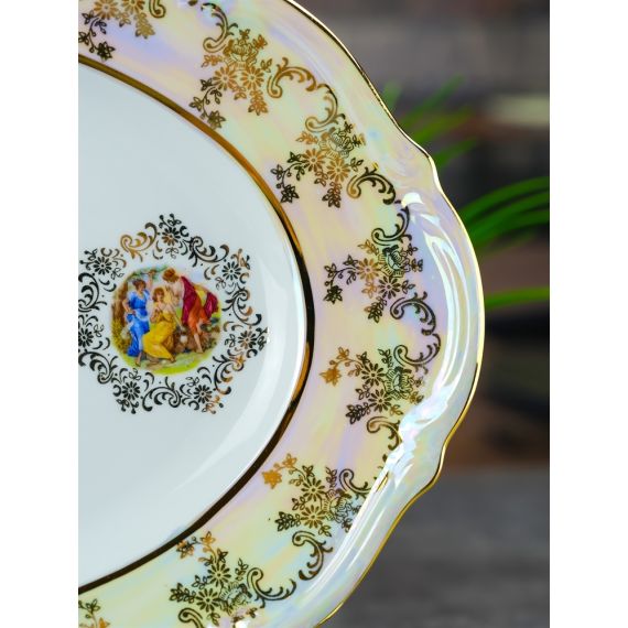 Блюдо овальное Мадонна 38 см, перламутр, серия Мария Тереза, Repast, фото , изображение 3