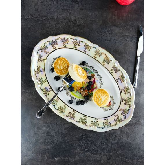 Блюдо овальное Мадонна 38 см, перламутр, серия Мария Тереза, Repast, фото , изображение 5