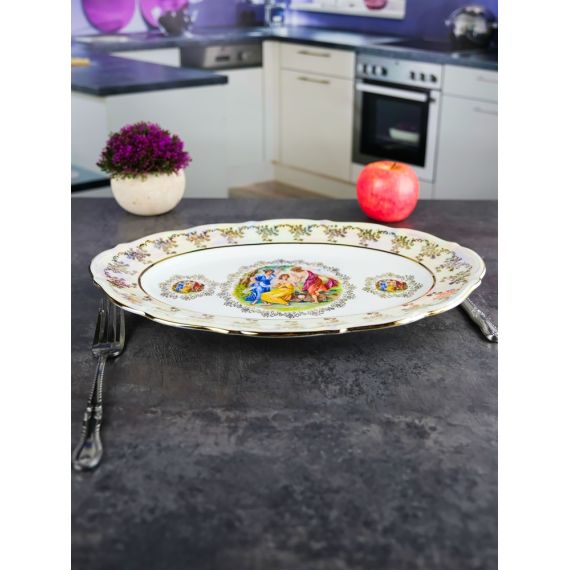 Блюдо овальное Мадонна 38 см, перламутр, серия Мария Тереза, Repast, фото , изображение 7