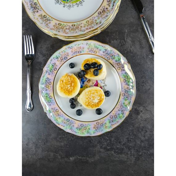 Набор из 6-ти тарелок Мадонна 25 см, перламутр, серия Мария Тереза, Repast, фото , изображение 2