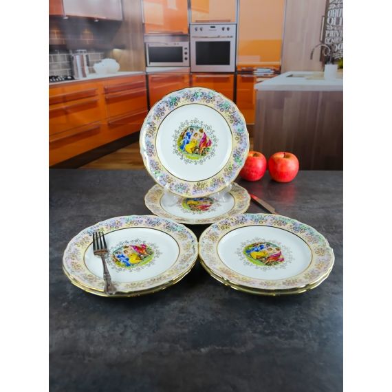 Набор из 6-ти тарелок Мадонна 25 см, перламутр, серия Мария Тереза, Repast, фото , изображение 4