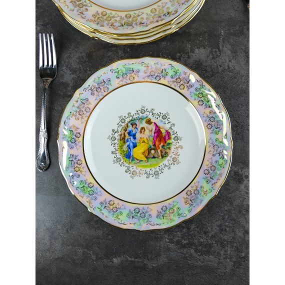 Набор из 6-ти тарелок Мадонна 25 см, перламутр, серия Мария Тереза, Repast, фото , изображение 5