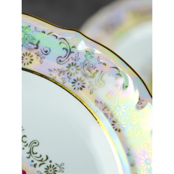 Набор из 6-ти тарелок Мадонна 25 см, перламутр, серия Мария Тереза, Repast, фото , изображение 6