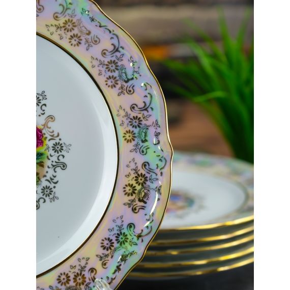 Набор из 6-ти тарелок Мадонна 25 см, перламутр, серия Мария Тереза, Repast, фото , изображение 8