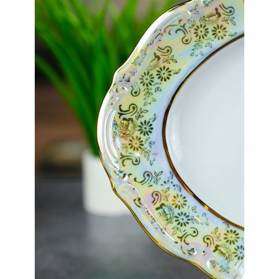 Блюдо овальное Мадонна 29 см, перламутр, серия Мария Тереза, Repast, фото , изображение 19