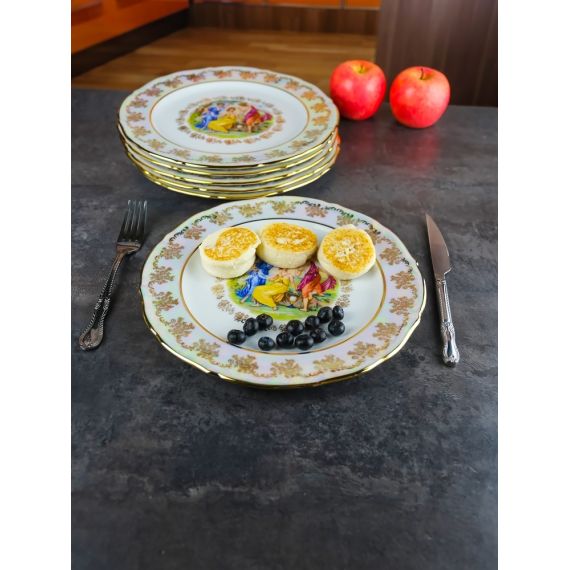 Набор из 6-ти тарелок Мадонна 27 см, перламутр, серия Мария Тереза, Repast, фото , изображение 6