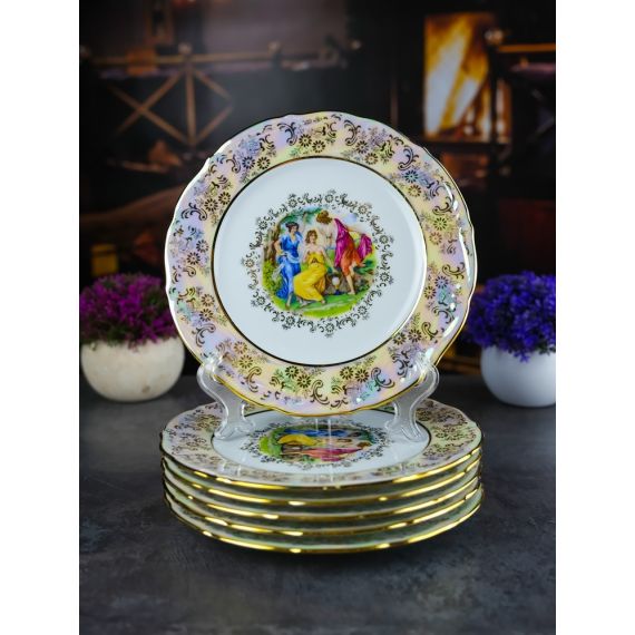 Набор из 6-ти тарелок Мадонна 21 см, перламутр, серия Мария Тереза, Repast, фото , изображение 12