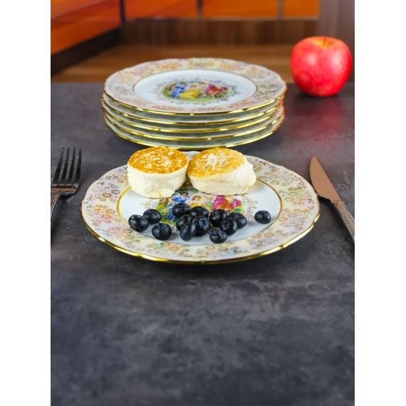 Набор из 6-ти тарелок Мадонна 21 см, перламутр, серия Мария Тереза, Repast, фото , изображение 14