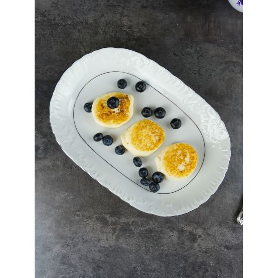 Блюдо овальное Rococo с платиновой полосой 29 см, Repast, фото , изображение 2