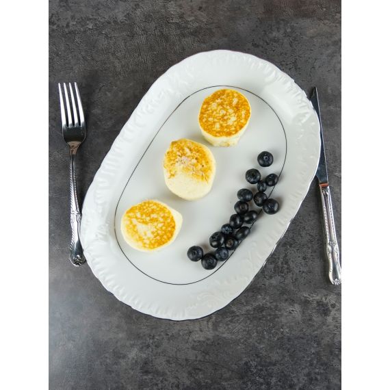 Блюдо овальное Rococo с платиновой полосой 29 см, Repast, фото , изображение 4