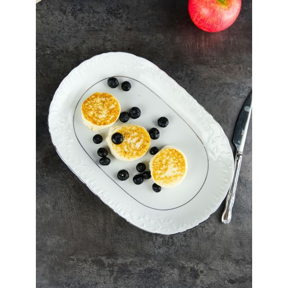 Блюдо овальное Rococo с платиновой полосой 29 см, Repast, фото , изображение 9