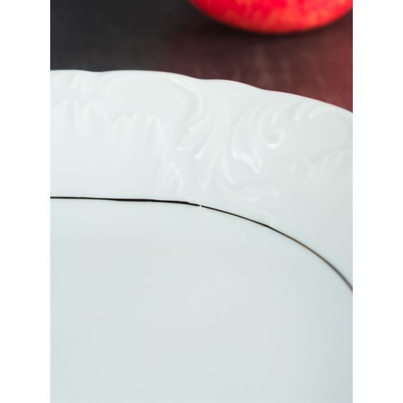 Блюдо овальное Rococo с платиновой полосой 29 см, Repast, фото , изображение 12