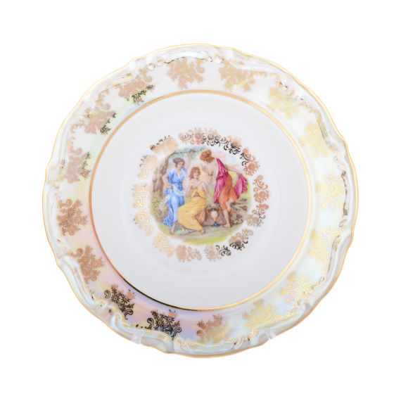 Набор из 6-ти тарелок глубоких Мадонна 23 см, перламутр, серия Мария Тереза, Repast, фото 