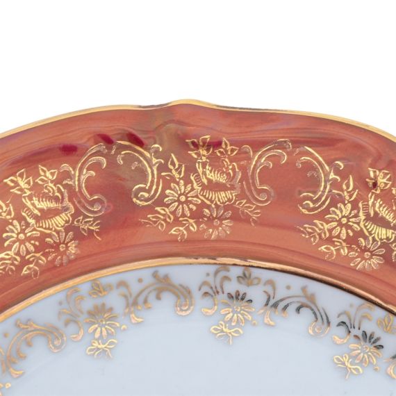 Набор из 6-ти тарелок Охота красная 21 см, серия Мария Тереза, Repast, фото , изображение 3