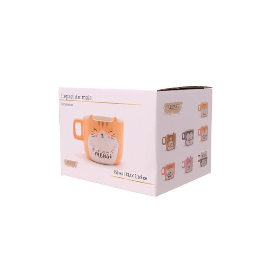 Кружка Котик 450 мл, 13,4*10,3*9 см, Repast, фото , изображение 5