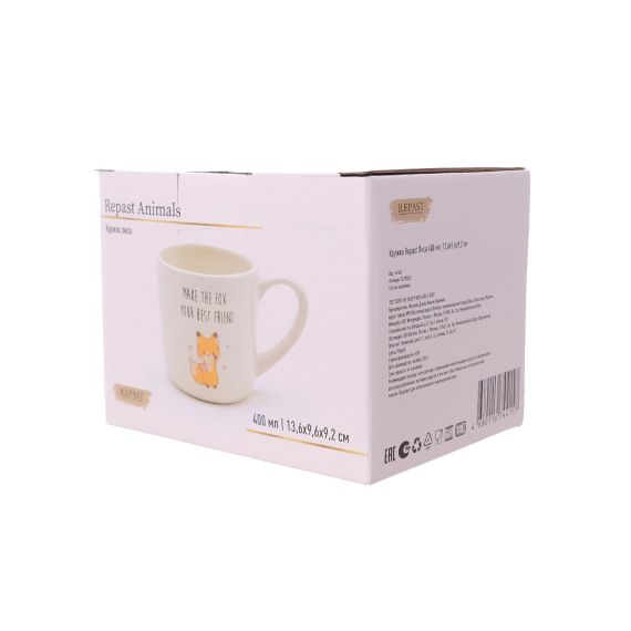 Кружка Лиса 400 мл, 13,6*9,6*9,2 см, Repast, фото , изображение 5