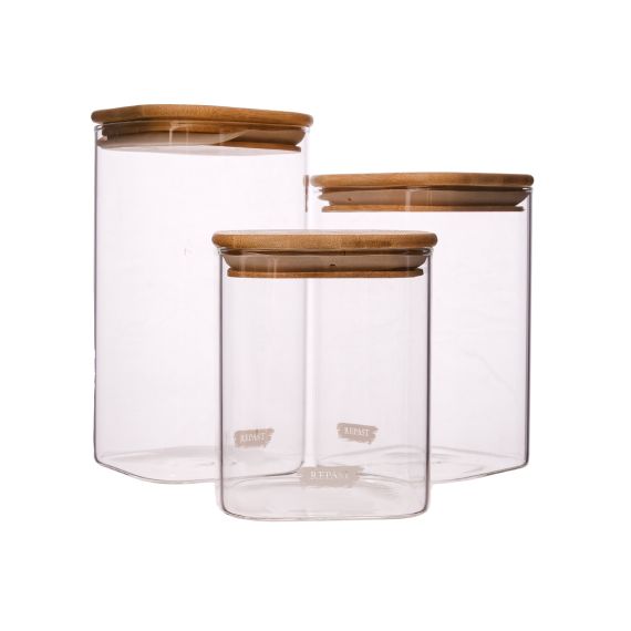 Набор из 3-х ёмкостей для сыпучих продуктов Comfort 800/1100/1300 мл, Repast, фото 