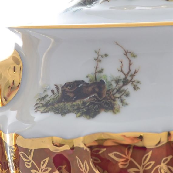 Сахарница 400 мл Охота красная, серия Мария Тереза, Repast, фото , изображение 6