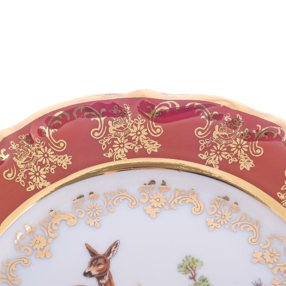 Набор из 6-ти тарелок Охота красная 17 см, серия Мария Тереза, Repast, фото , изображение 13