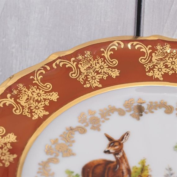 Набор из 6-ти тарелок Охота красная 17 см, серия Мария Тереза, Repast, фото , изображение 10