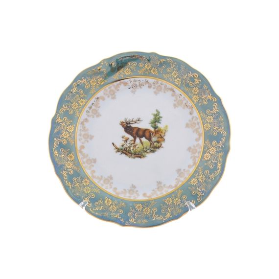 Тарелка Охота зеленая 19 см, серия Мария Тереза, Repast, фото 