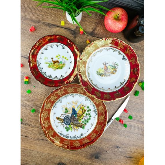 Набор  из 18-ти тарелок Охота красная, серия Мария Тереза, Repast, фото , изображение 8