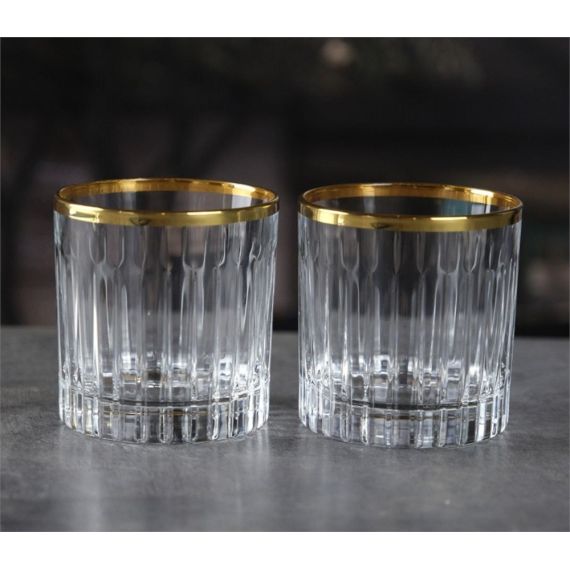 Набор из 2-х стаканов для виски RCR Timeless 310 мл, золото, Италия, фото 