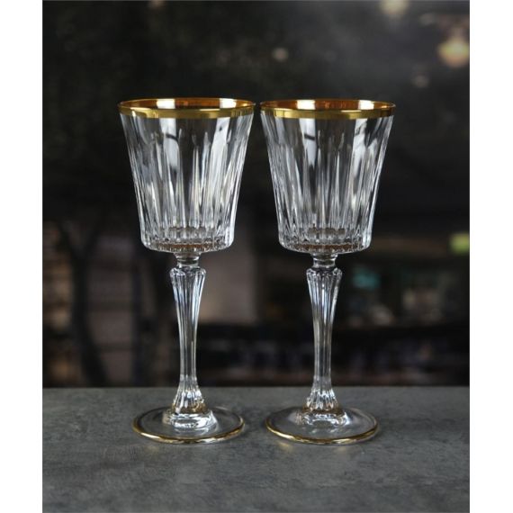 Набор из 2-х бокалов для вина RCR Timeless 230 мл, золото, Италия, фото 