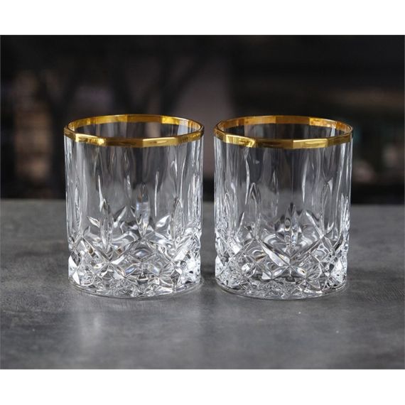 Набор из 2-х стаканов для виски RCR Opera 300 мл, золото, Италия, фото 
