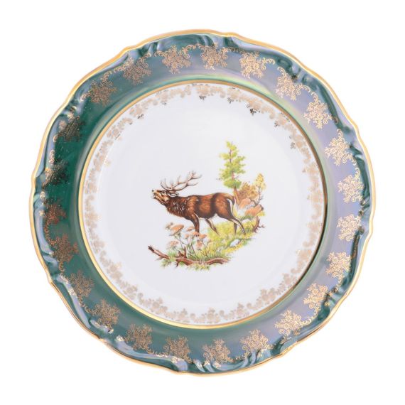 Блюдо круглое Охота зеленая 30 см, серия Мария Тереза, Repast, фото 