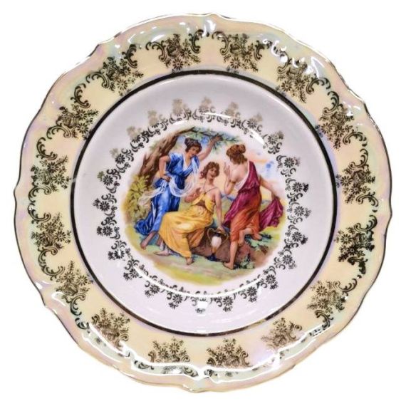 Тарелка глубокая Мадонна 23 см, перламутр, серия Мария Тереза, Repast, фото 