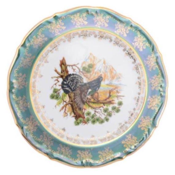 Тарелка 27 см Охота зеленая, серия Мария Тереза, Repast, фото 