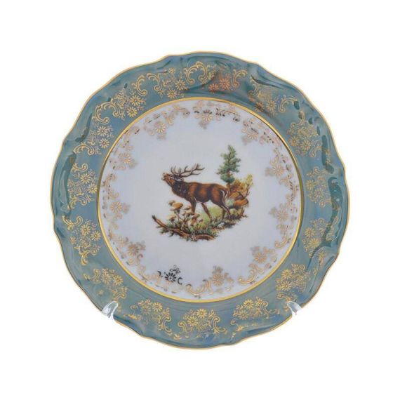 Тарелка Охота зеленая 19 см, серия Мария Тереза, Repast, фото 