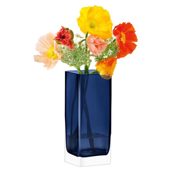 Ваза прямоугольная Modular 25 x 10 x 10 см синяя, LSA International, фото , изображение 2