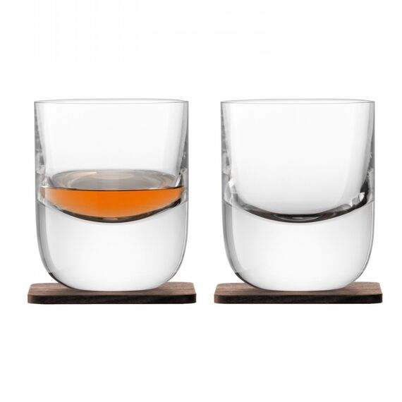 Набор из 2 стаканов Renfrew Whisky с деревянными подставками 270 мл, LSA International, фото 